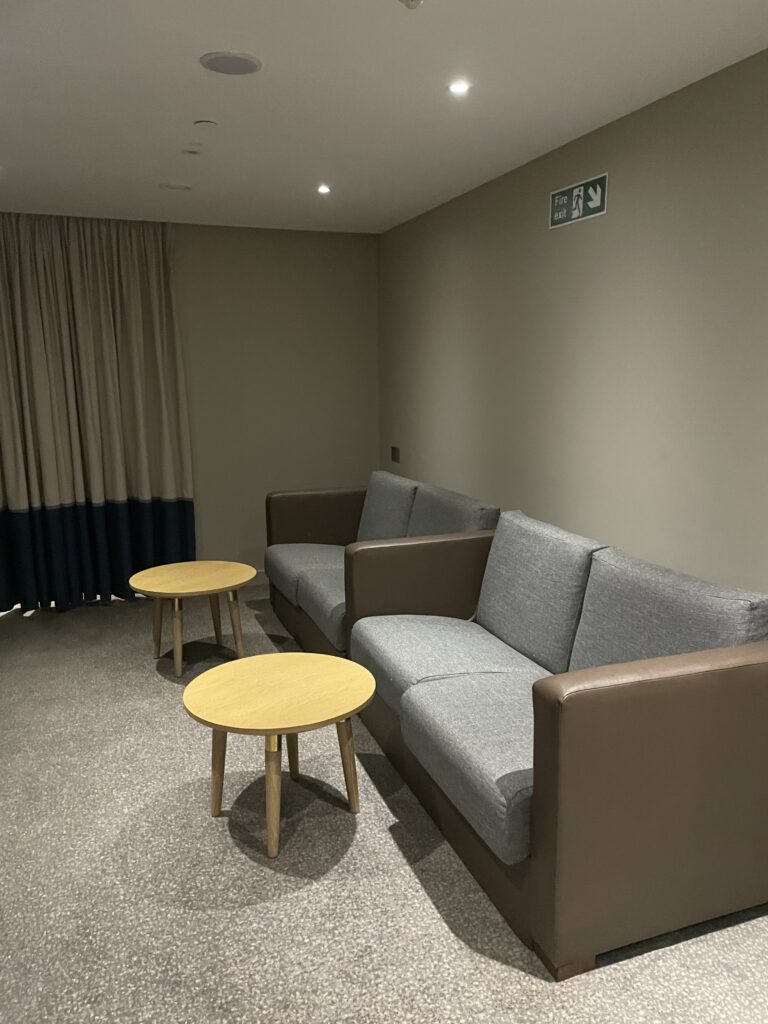 Private lounge area shared by two bedrooms