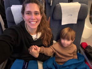 Joyful Airplane Selfie with Child